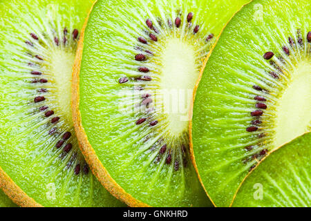 beautiful kiwi fruit slices background Stock Photo