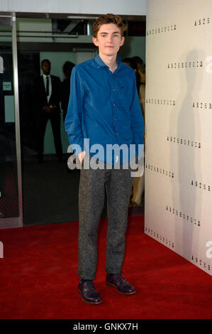 Bill Milner attending the UK premiere of Anthropoid, at the BFI Southbank in London. PRESS ASSOCIATION Photo. Picture date: Tuesday, August 30, 2016. Photo credit should read: Matt Crossick/PA Wire. Stock Photo