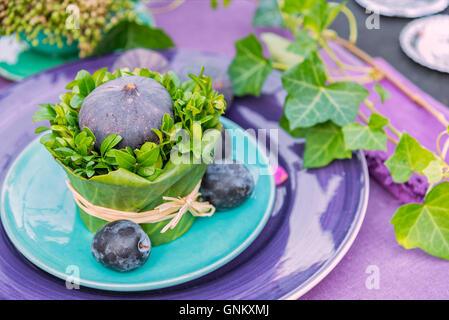 Image of a unique table setting for dinner or party. Stock Photo