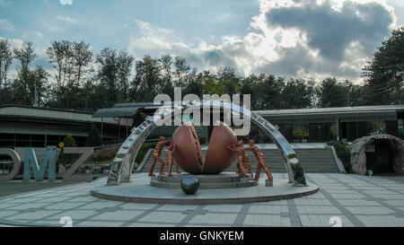 Reunification monument/Sculpture for the 3rd Tunnel of Aggression DMZ, Demilitarized Zone - South Korea Stock Photo