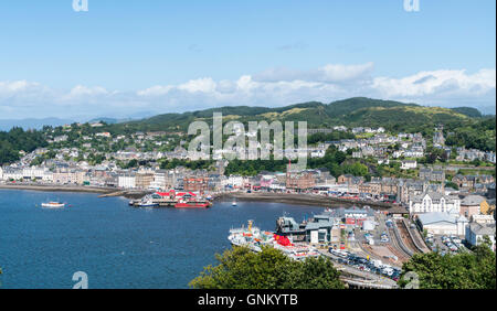 View over town of Oban in Argyll and Bute, Scotland, United Kingdom Stock Photo