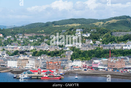 View over town of Oban in Argyll and Bute, Scotland, United Kingdom Stock Photo
