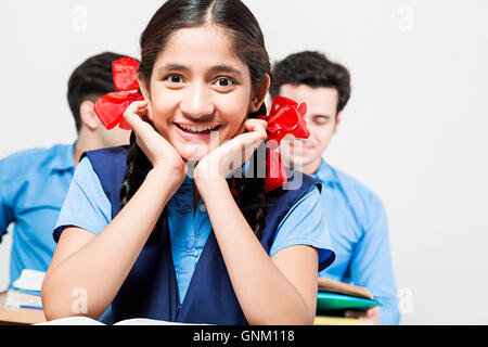 1 Young Teenager Girl Rural School Student Classroom Book Studying Stock Photo