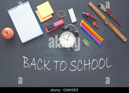 Education stationery accessories back to school background Stock Photo
