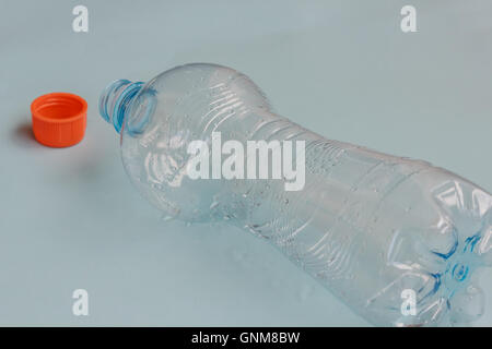 a bottle of  water emptied Stock Photo