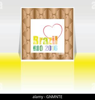 Background colors with the inscription Brazil Rio 2016. Vector illustration Stock Vector