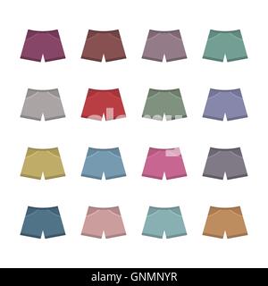 Set of colored shorts, vector illustration. Stock Vector