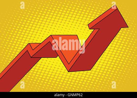 up arrow chart sales Stock Vector
