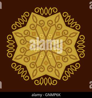 Decorative element mandala in gold. Stock Vector