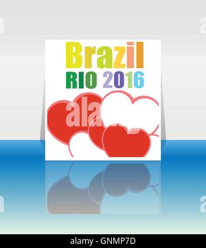 Background colors with the inscription Brazil Rio 2016. Vector illustration Stock Vector