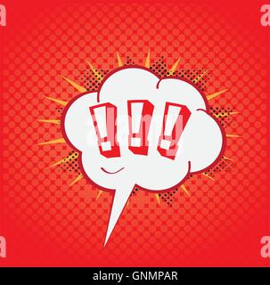 Isolated comic expression on a red textured background Stock Vector