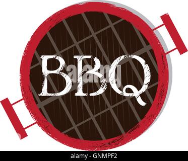 Isolated textured grill with text on a white background Stock Vector