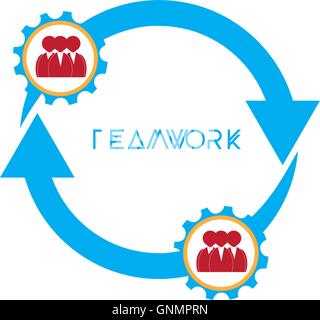 business gears arrows work team vector illustration Stock Vector Image ...