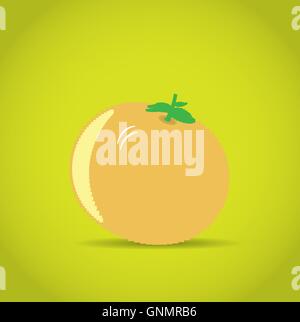 Isolated pixeled tomato on a yellow background Stock Vector