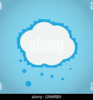 Isolated pixeled cloud on a blue background Stock Vector