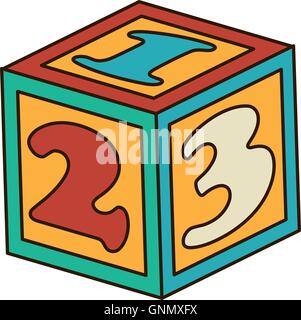 cube 123 kids toy Stock Vector