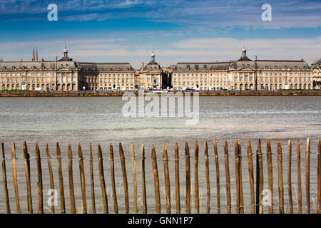 Garonne River and historical center of Bordeaux, Gironde. Aquitaine France Europe Stock Photo