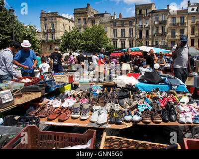 Sunday flea market on Place Saint Michel. Bordeaux, Gironde. Aquitaine France Europe Stock Photo