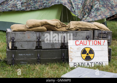 warning signs for 'Caution Radiation' Stock Photo