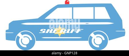 Sheriff car flat design. Stock Vector