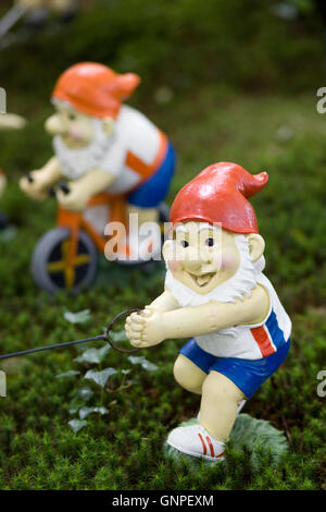 Olympic garden gnomes Stock Photo