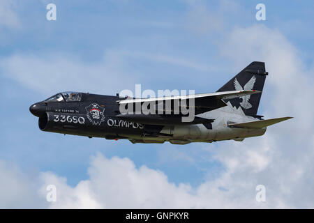 Greek Air Force (Hellenic Air Force) LTV (Vought) A-7E Corsair II jet at the Royal International Air Tattoo (RIAT) Stock Photo