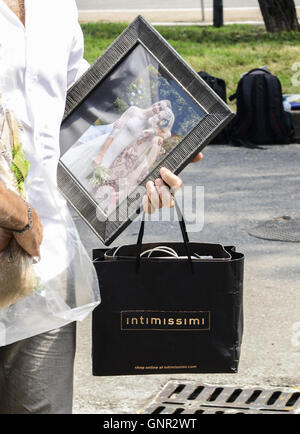 Friends and family of fashion and jewelry designer Countess Marta Marzotto gather at a chapel to organise funeral arrangements for August 1st  Featuring: Guest Where: Milan, Italy When: 30 Jul 2016 Credit: IPA/WENN.com  **Only available for publication in Stock Photo