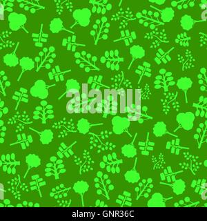 Trees Silhouettes Seamless Pattern Stock Vector