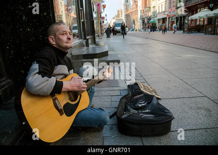 Torun„, Poland, Street musicians in Old Town Stock Photo