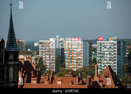 Torun„, Poland, Wohnhochhaeuser behind the old town Stock Photo