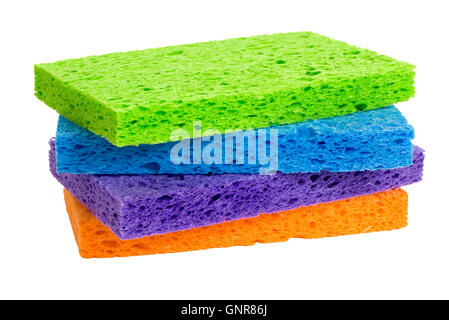 Brightly Colored Dish Cleaning Sponges Stock Photo
