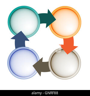 Infographic Cyclic Process With Text Areas On Four Positions Stock Photo