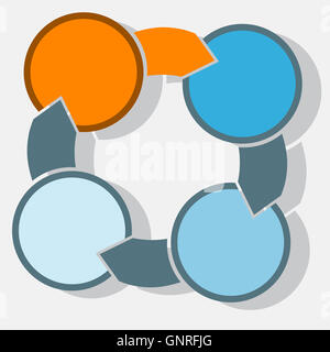 Infographic Cyclic process With Text Areas On Four Positions Stock Photo
