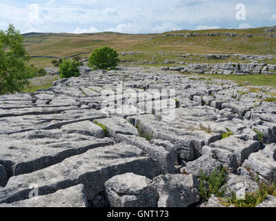 Limestone karst pavement at Malham Cove, Yorkshire Dales, England Stock ...