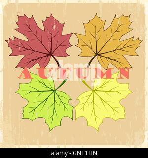 Vector autumn hand drawn leaves Stock Vector