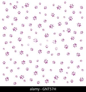 Nice picture of wild animal traces on a white background Stock Vector