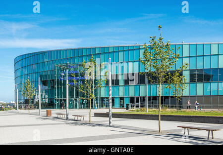 Cardiff International Pool, the new international standard swimming pool in the Sports Quarter of Cardiff Bay, south Wales Stock Photo