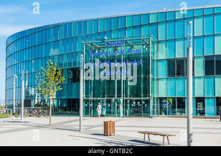 Cardiff International Pool, the new international standard swimming pool in the Sports Quarter of Cardiff Bay, south Wales Stock Photo