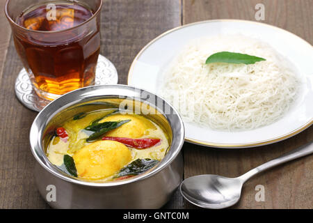 idiyappam (string hoppers)  with egg curry, south indian and sri lankan cuisine Stock Photo