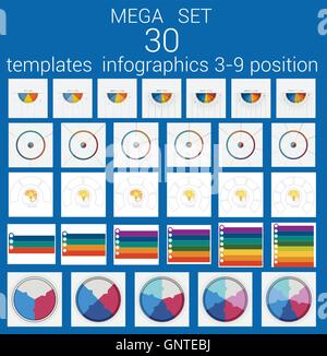 Circle diagram templates with five, six, seven and eight elements ...