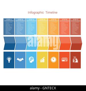 Vector illustration infographic timeline of seven options Stock Photo ...