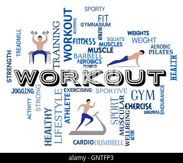 Workout Words Meaning Getting Fit And Wordcloud Stock Photo - Alamy
