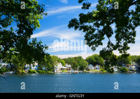 Lake Quinsigamond at Regatta Point, Quinsigamond State Park, Worcester, Massachusetts Stock Photo