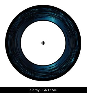 Typical 45 Seven Inch Vinyl record with white label over a white background Stock Vector