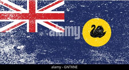 The flag of the state of Western Australia with grunge Stock Vector