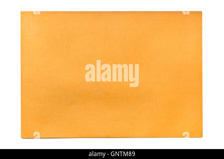 Brown envelope. Isolated on white background with clipping path and copy space Stock Photo