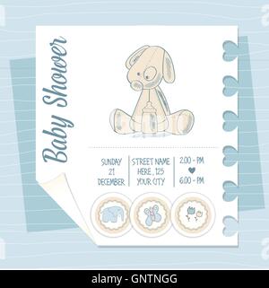 baby boy shower card Stock Vector