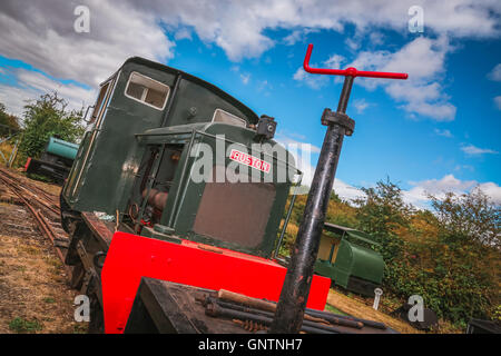 A Ruston ED10 diesel locomotive at a railway preservation museum Stock Photo