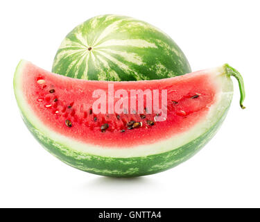 watermelon with slice isolated on the white background. Stock Photo