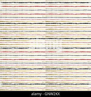 Grunge striped seamless pattern with gold and festive colors, hand drawn style lines ideal for christmas season. EPS10 vector. Stock Vector